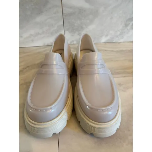Melissa Women’s Royal Loafers Chunky Platform Shoes Tan Beige Size 10 NIB