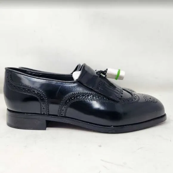 Men's 8 EEE X-Wide Florsheim Lexington black wingtip loafers dress shoes 17073