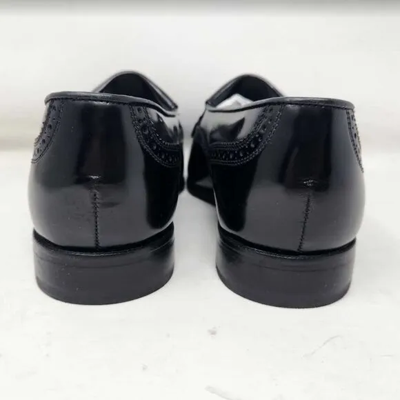 Men's 8 EEE X-Wide Florsheim Lexington black wingtip loafers dress shoes 17073