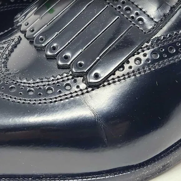 Men's 8 EEE X-Wide Florsheim Lexington black wingtip loafers dress shoes 17073