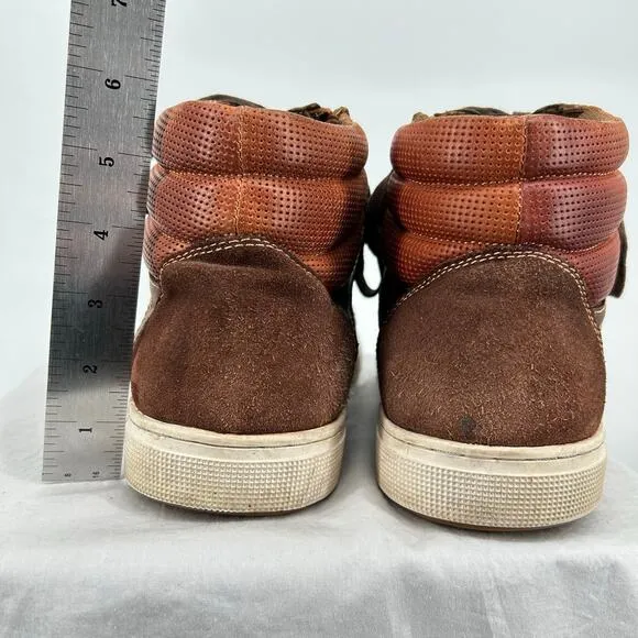 Men's Brown Propet Kenton Zip Up High‎ Top Casual Leather Sneaker Shoes Size 11