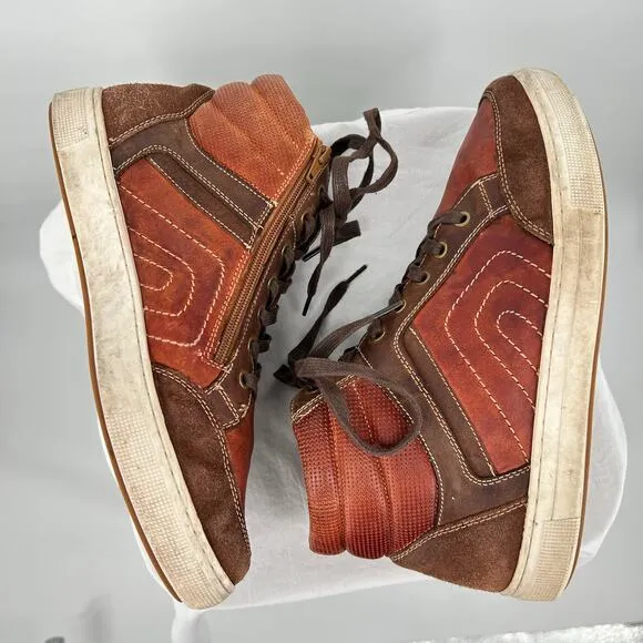 Men's Brown Propet Kenton Zip Up High‎ Top Casual Leather Sneaker Shoes Size 11