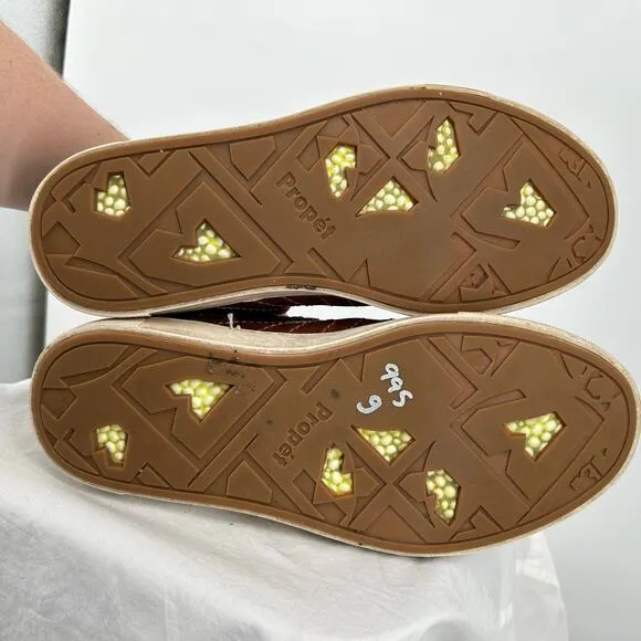 Men's Brown Propet Kenton Zip Up High‎ Top Casual Leather Sneaker Shoes Size 11