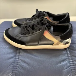 Men’s Burberry Black and Tan Sneakers Sleek Casual Style