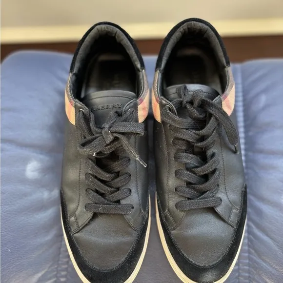 Men’s Burberry Black and Tan Sneakers Sleek Casual Style