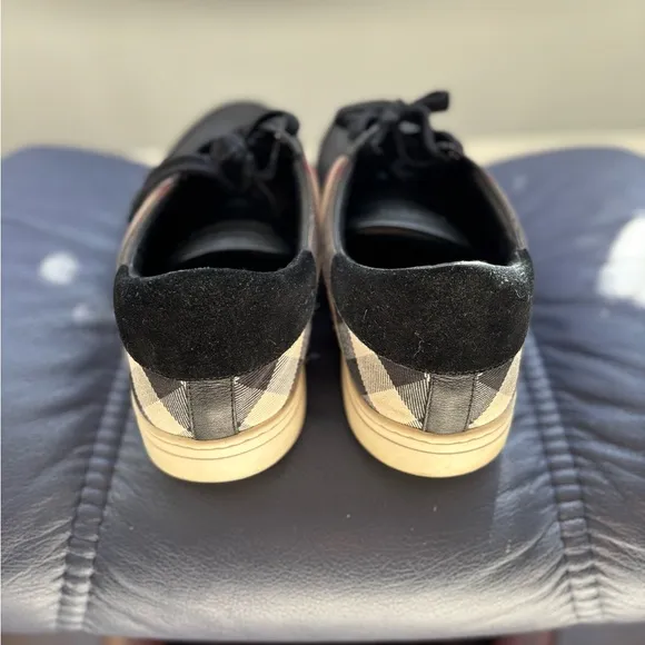 Men’s Burberry Black and Tan Sneakers Sleek Casual Style