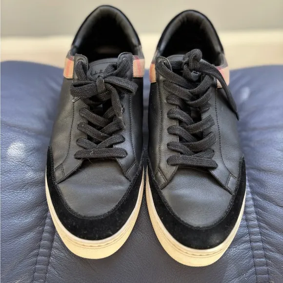 Men’s Burberry Black and Tan Sneakers Sleek Casual Style