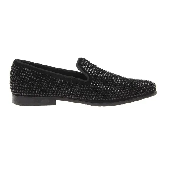 Men's Loafers Steve Madden Caviarr Black Rhinestone 8.5 Shoes