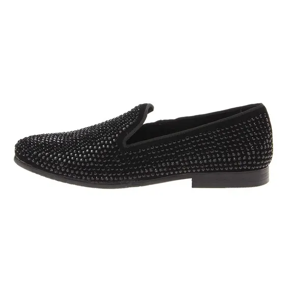 Men's Loafers Steve Madden Caviarr Black Rhinestone 8.5 Shoes