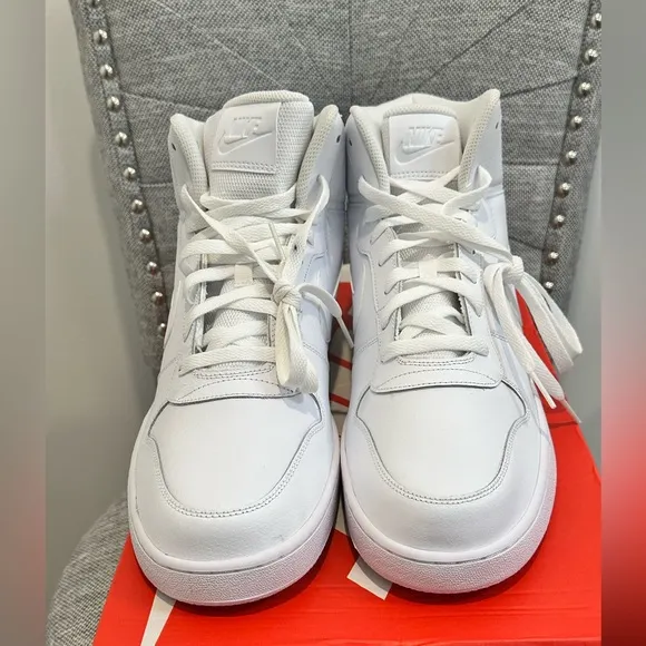 Men’s Nike Ebernon Mid 'Triple White,’ Size 13 - AQ1773-100