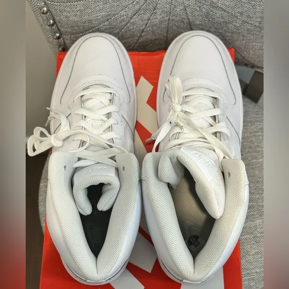 Men’s Nike Ebernon Mid 'Triple White,’ Size 13 - AQ1773-100