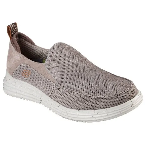 Men's Skechers Proven Renco Casual Slip On Shoes - Taupe 8.5 - NIB