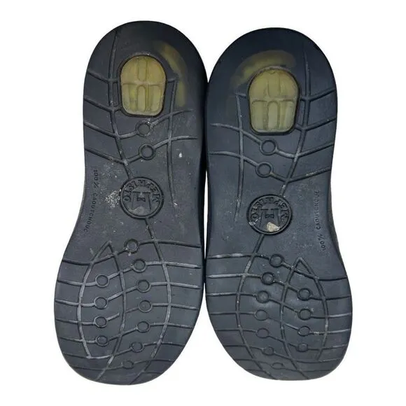 Mephisto Loafers Shoes Men's 9 Black Pebbled Grain Leather Slip-On Round Toe