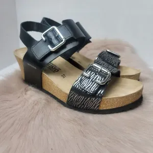 Mephisto Lissandra Women Black Leather Nubuck Wedge Platform Shoes Size 6.5