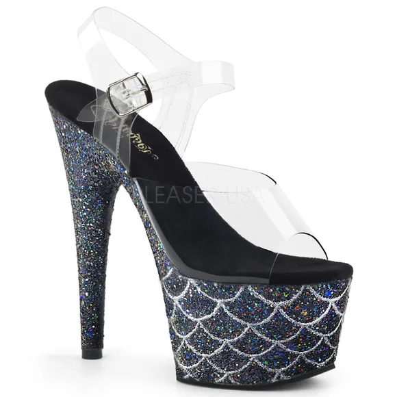 Mermaid Glitter Platform High Heel Shoes