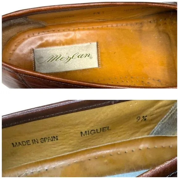 MEZLAN Genuine Lizard Loafers 9.5 Exotic Dress Shoes‎ Brown $1295 Made In Spain