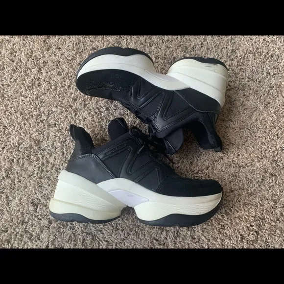 Michael Kors Black Platform Tennis Shoes