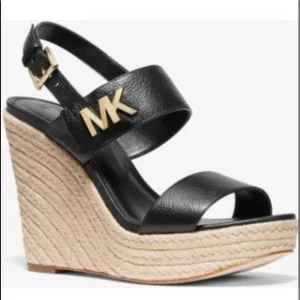 MICHAEL KORS DEANNA WEDGE Black Sandal Siz…