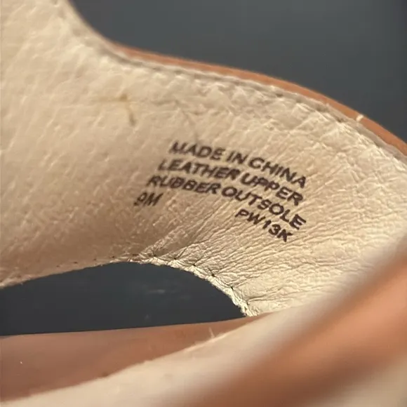 Michael Kors Espadrille Wedge MK Logo Tan Leather Sandals Heels Shoes Size 8