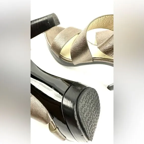 Michael Kors metallic gold strapped heel sandals size 6M