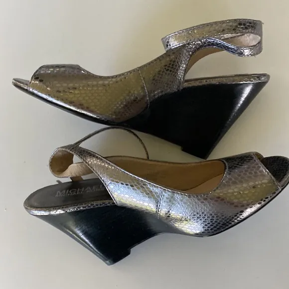 Michael Kors Stacked Wedge Heel Peek-a-Boo Toe Sandals