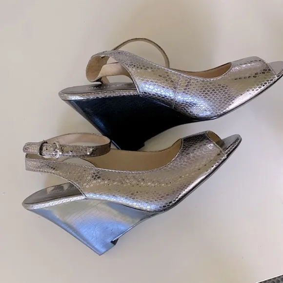 Michael Kors Stacked Wedge Heel Peek-a-Boo Toe Sandals