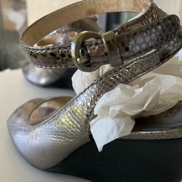 Michael Kors Stacked Wedge Heel Peek-a-Boo Toe Sandals