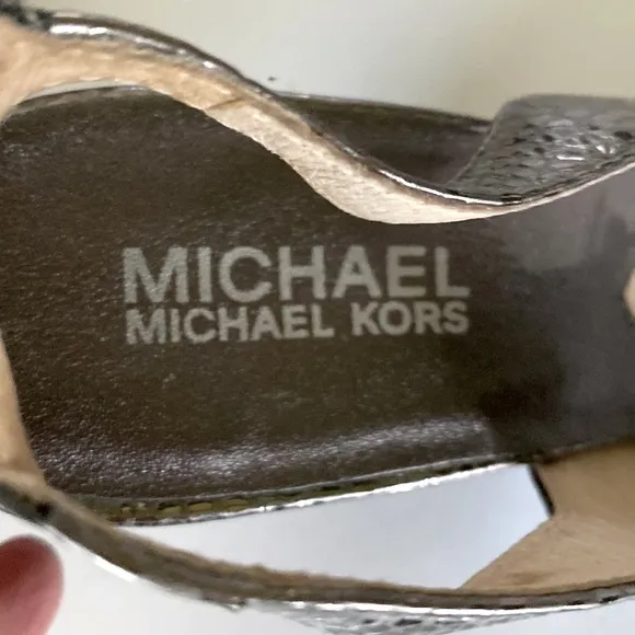 Michael Kors Stacked Wedge Heel Peek-a-Boo Toe Sandals