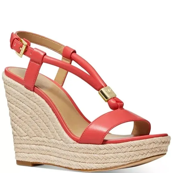 MICHAEL MICHAEL KORS Annie Dalia Wedge Sandals Size 9M. New