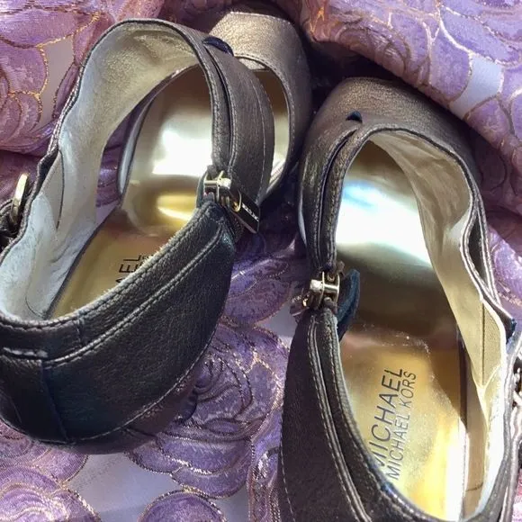 MICHAEL Michael Kors Bronze Gold Heels