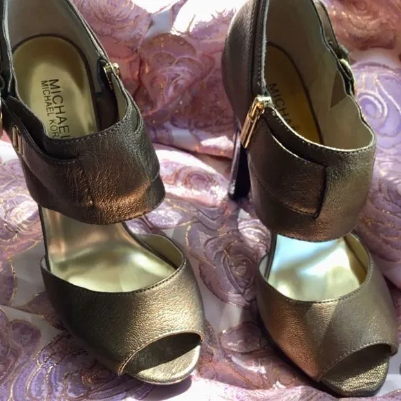 MICHAEL Michael Kors Bronze Gold Heels