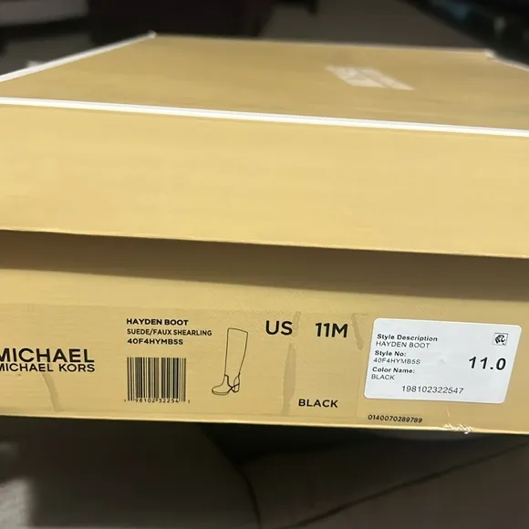 Michael Michael Kors Hayden Block-Heel Boots in Black, NWT, Size 11
