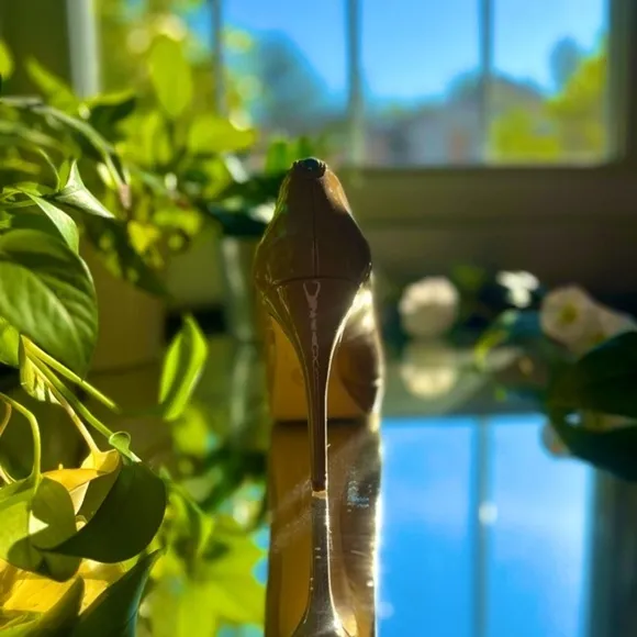 Michael Michael Kors Patent Leather Pumps Tan Heels Open Toe Size: 7M​​