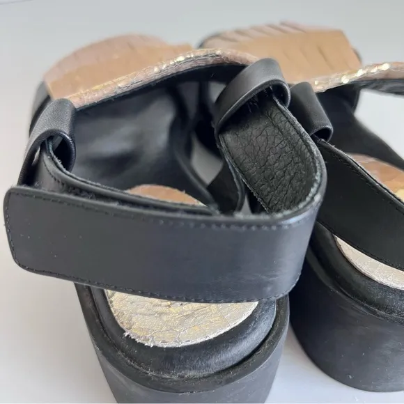 Miista London Black Platform Tassel Sandals