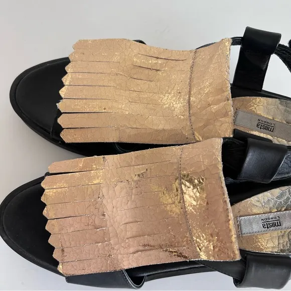 Miista London Black Platform Tassel Sandals