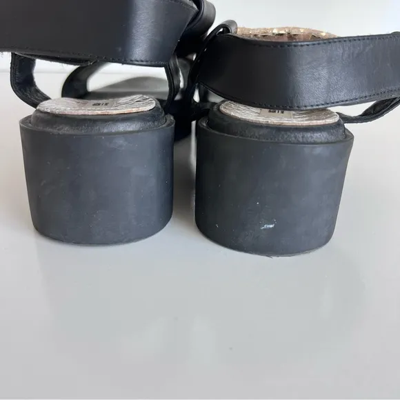 Miista London Black Platform Tassel Sandals