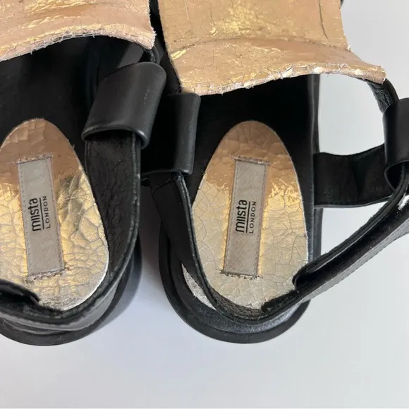 Miista London Black Platform Tassel Sandals
