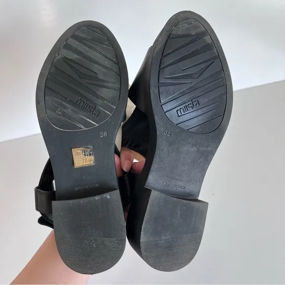 Miista London Black Platform Tassel Sandals