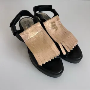 Miista London Black Platform Tassel Sandals