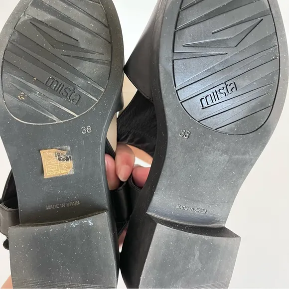 Miista London Black Platform Tassel Sandals