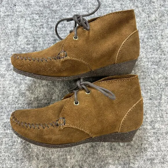 Minnetonka Shoes Women 5 Brown Boots Wedge Heel Chukka Wedge 373