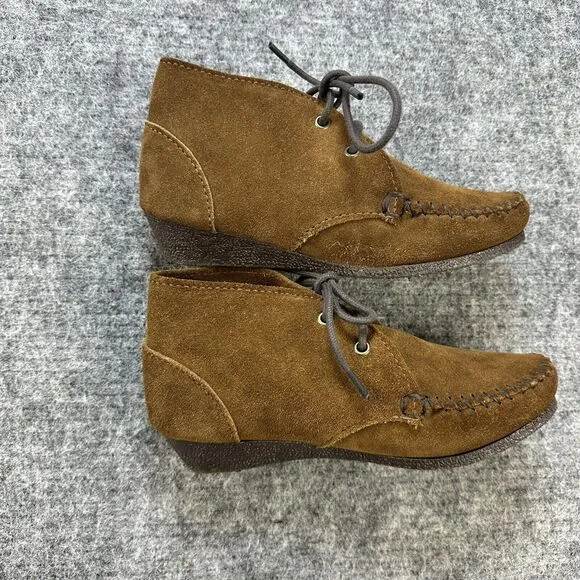 Minnetonka Shoes Women 5 Brown Boots Wedge Heel Chukka Wedge 373