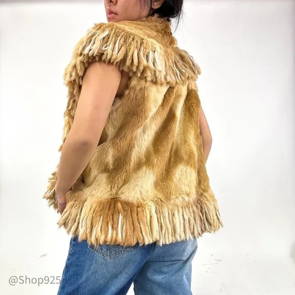 Misk Animal Pattern Tan Vest Size 40