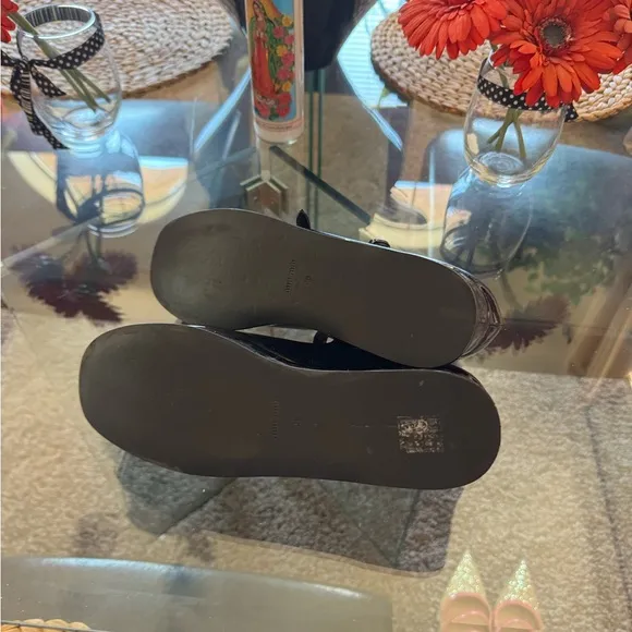 Miu Miu Black Platform Mary Jane Shoes with Double Buckle Straps 40 VGC