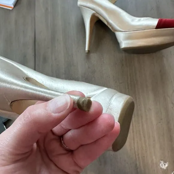 MIU MIU BY PRADA PLATFORM MARY JANE SHOES Cap Toe Satin 38.5 7.5