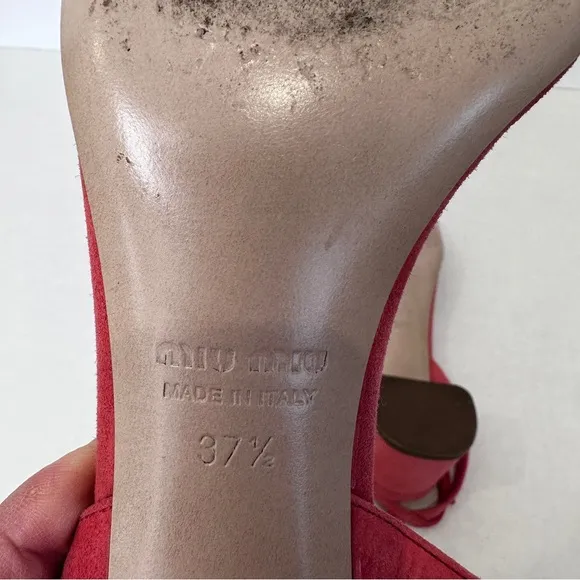 Miu Miu Pink Suede Heels size 7