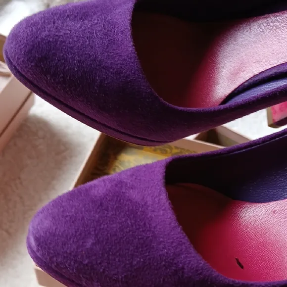 Miu Miu Purple Suede Peep-Toe Heels