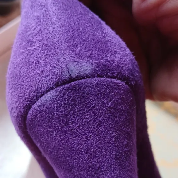 Miu Miu Purple Suede Peep-Toe Heels