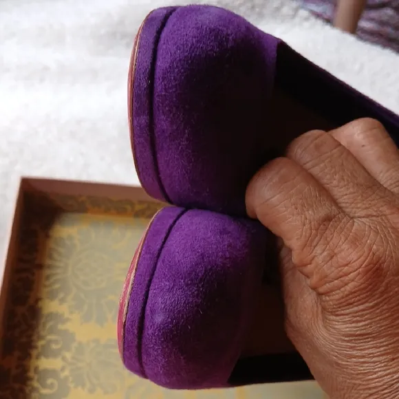 Miu Miu Purple Suede Peep-Toe Heels