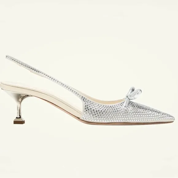 Miu Miu Silver Slingback Heels
